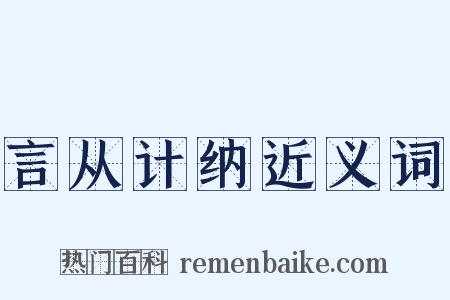 言从计纳近义词是什么意思的图片